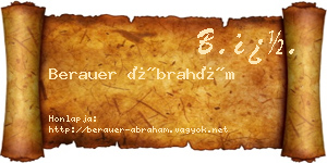 Berauer Ábrahám névjegykártya